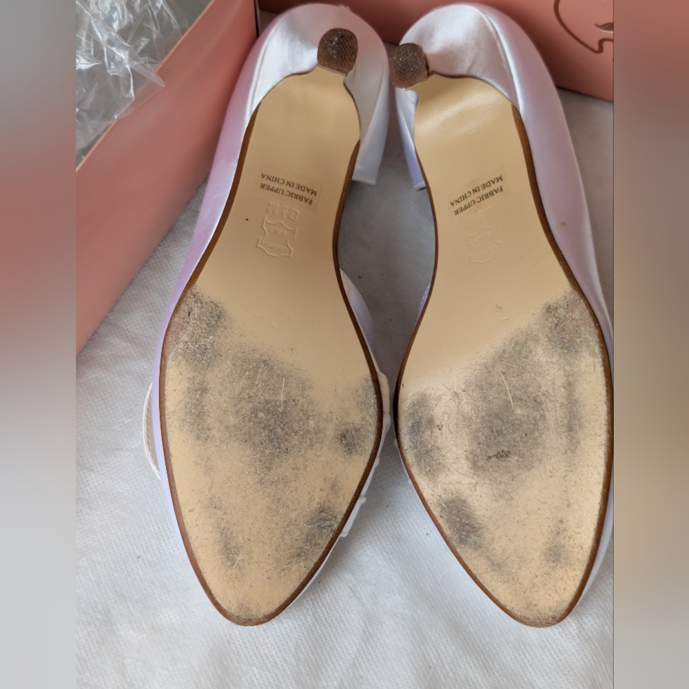 Bridal Satin Shoes | 8.5 | Touch Ups Women's 2" Tia Pump Rhinestone - Picture 10 of 12